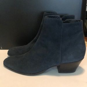 Barney New York Blue Suede Ankle Boots